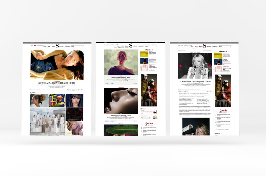 Capturas de pantalla de la web de SModa